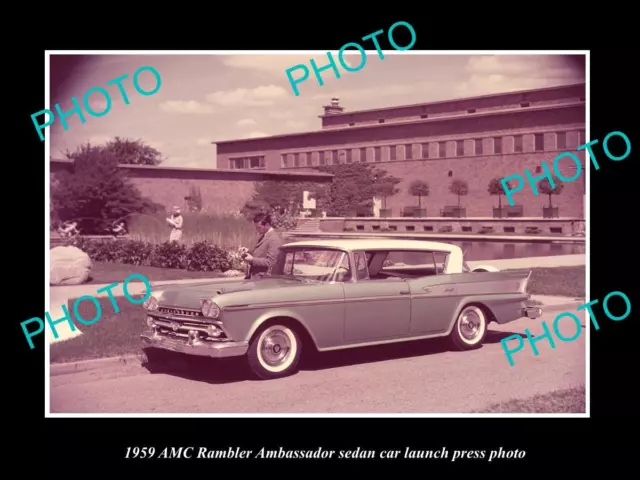 Old Large Historic Photo 1959 Amc Rambler Ambassador Sedan Car Press Photo