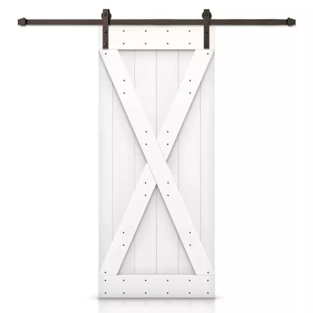 Calhome X-Series Interior Sliding Barn Door 84"H Universal/Reversible In White