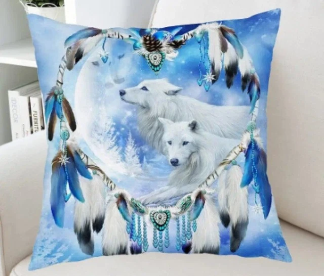 2 Pcs Dream Catcher Bohemia Pattern Luxury Soft Square cushion cover 18"×18"