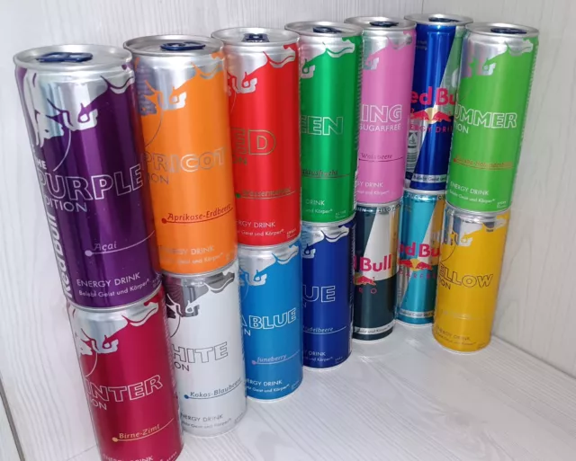 Red Bull Energy Drink, 14 verschiedene Dosen (Neu)