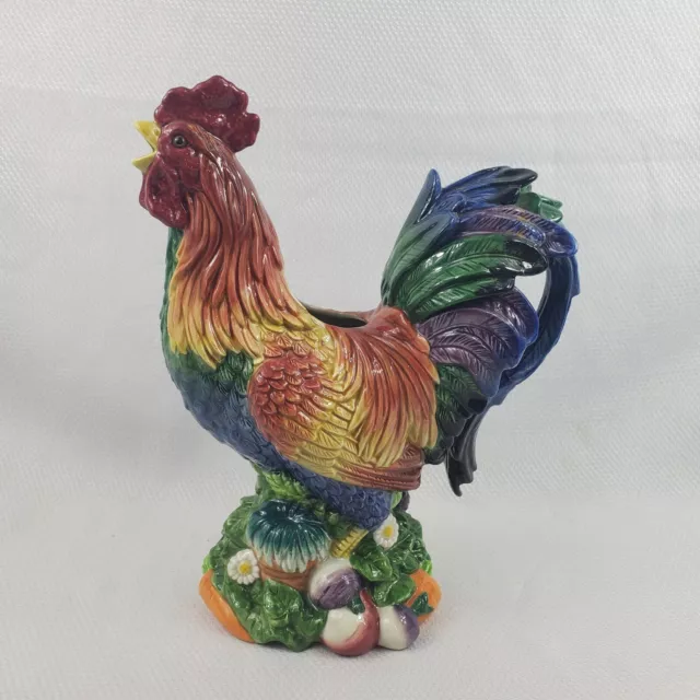 Fitz & Floyd Classics Country Gourmet Rooster 12” Tall Pitcher Centerpiece