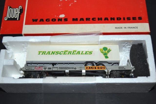 Wagon Plat Jouef Kangourou Avec Container BAILLY - Réf 665 - Échelle 1/87 - Vintage