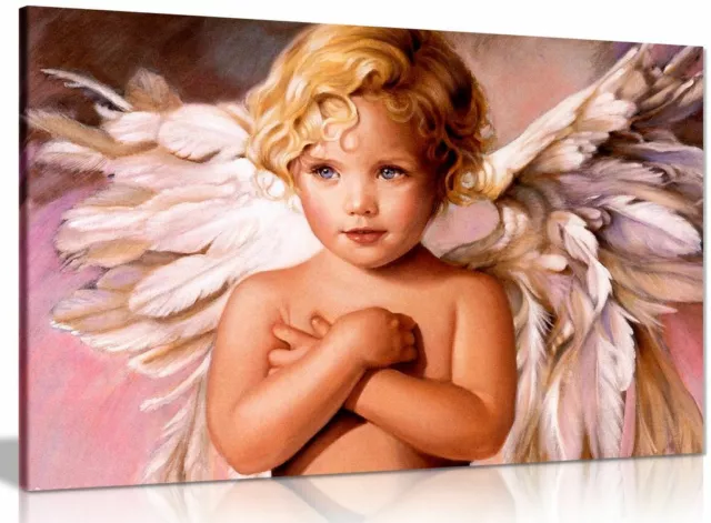 Beautiful Angel Baby Boy Fantasy Canvas Wall Art Picture Print