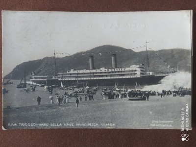 GENOVA VARO DEL PIROSCAFO ROMA RIVA TRIGOSO FOTOGRAFICA SESTRI LEVANTE 