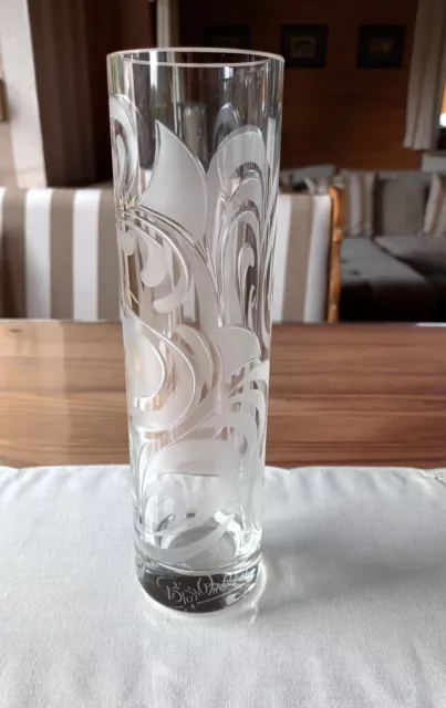 Vase Glas Björn Wiinblad  mit eingeschliffenem Muster 6,5 x 24 cm studio-line