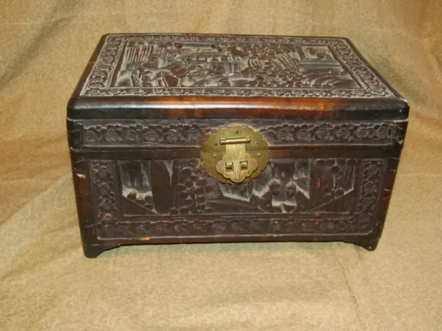 OLD OR ANTIQUE Carved Chinese Chest Small $265.00 - PicClick
