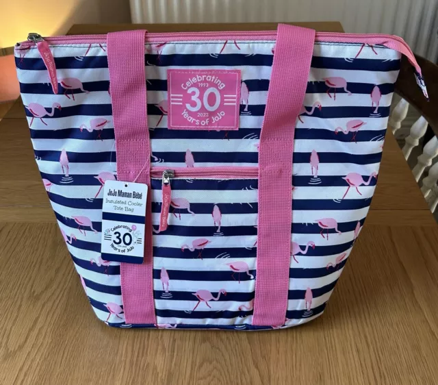 Borsa tote isolata Jojo Maman Bebe 30 anni refrigeratore nuova con etichette maniglia superiore