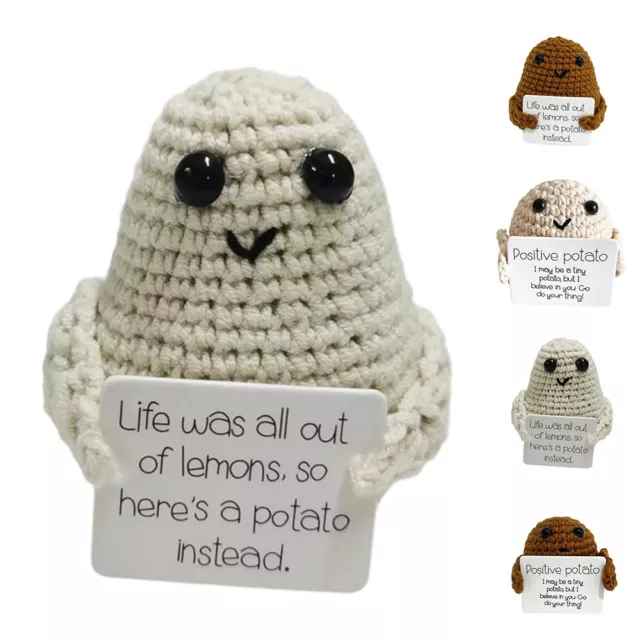 Positive Potato Handmade Crochet Potato Plush with Inspiring Card