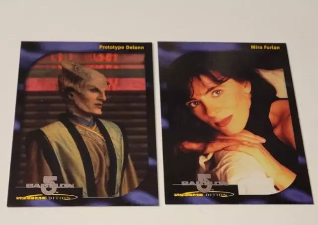 1997 BABYLON 5 Special Edition THE FACES OF DELENN CHASE INSERT 2 CARDS D1 D4