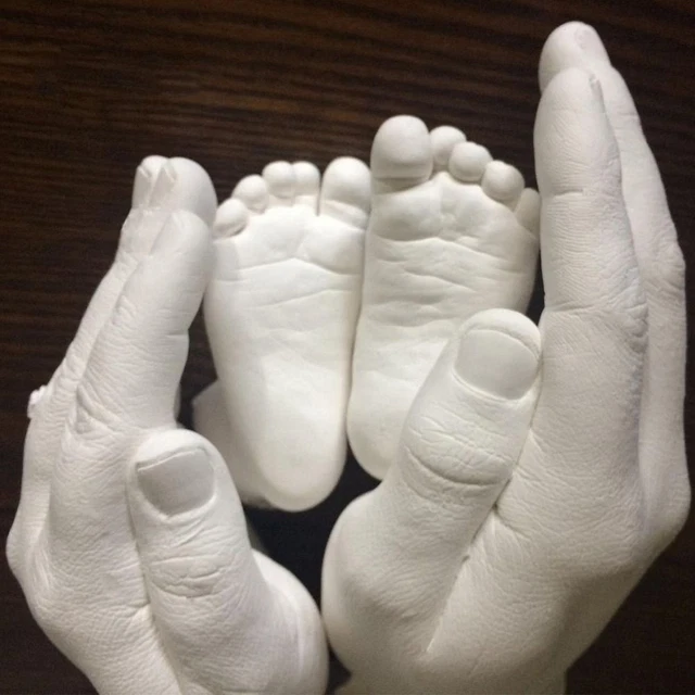 Nuevo conjunto de casting de recuerdos de bebé con huellas de mano de aniversario de recuerdo de Memento