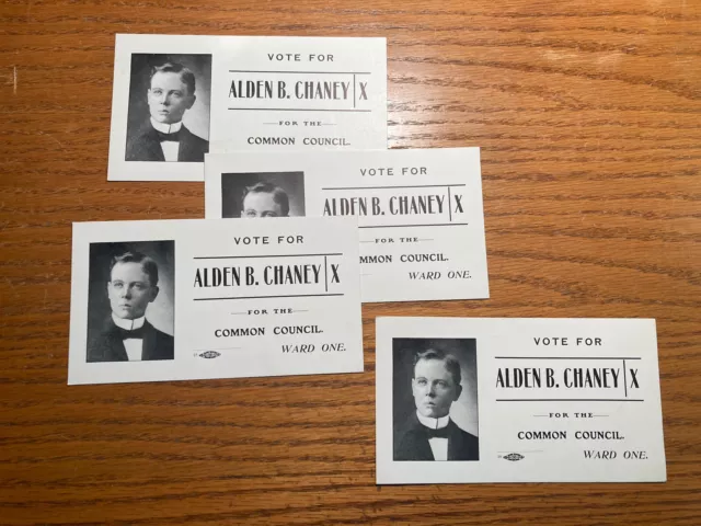 Lot of 4 Medford MASS Alden B. Chaney for Council Postcards c.1901 FREE SHIPPING