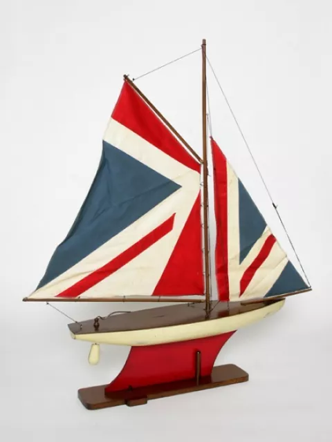 Modellschiff Schiff Modell Holz Yacht Jacht Segel Union Jack Amerika Segel-Boot