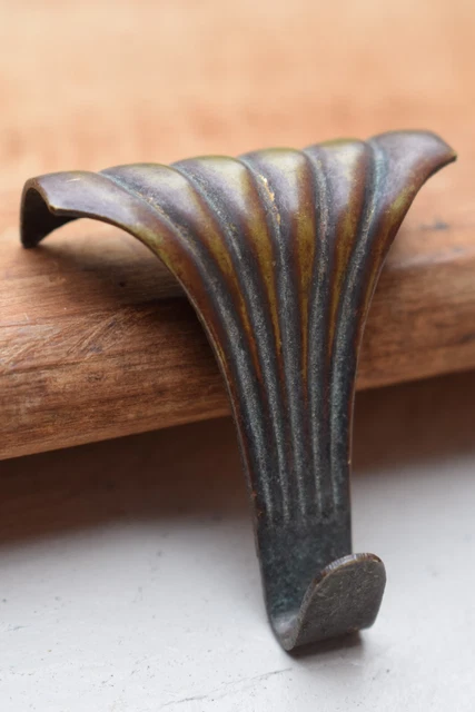 Single Art Nouveau Brass Picture Rail Hook old vintage antique painting hook peg