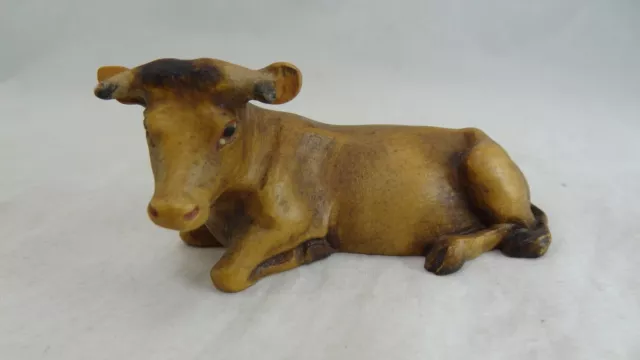 Vache Taureau Bois / Figurine Religieuse Creche / Fontanini Bullyland