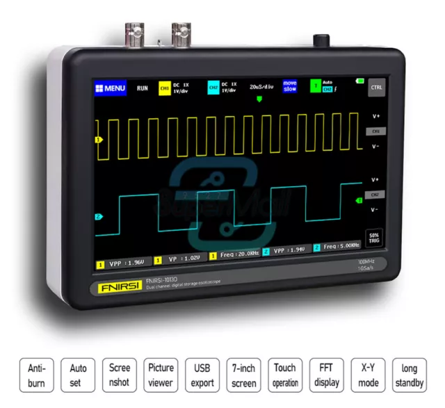 FNIRSI 1013D Digital LCD Oscilloscope 20MSps DSO FNIRSI PRO Bandwidth 5/100MHz 2