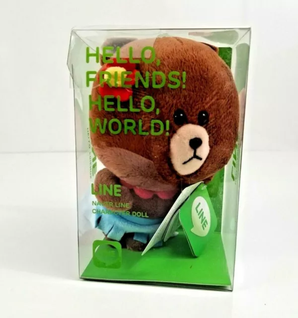 LINE Friends BROWN Bear w/ HULA Outfit Plush Doll Stuffed 7" Naver Line NEW