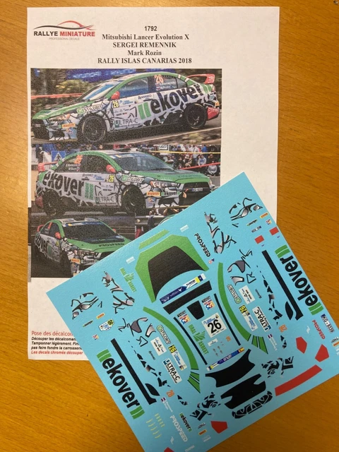 Planche De Décalcomanies 1/43 - Mitsubishi Lancer Rally Islas Canarias 2018