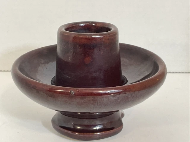 Vintage LARGE Brown Porcelain High Voltage Power Line Insulator-Unbranded 2