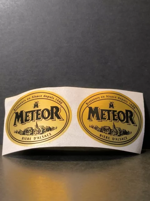 Lot 2 Autocollants Bière Brasserie Meteor