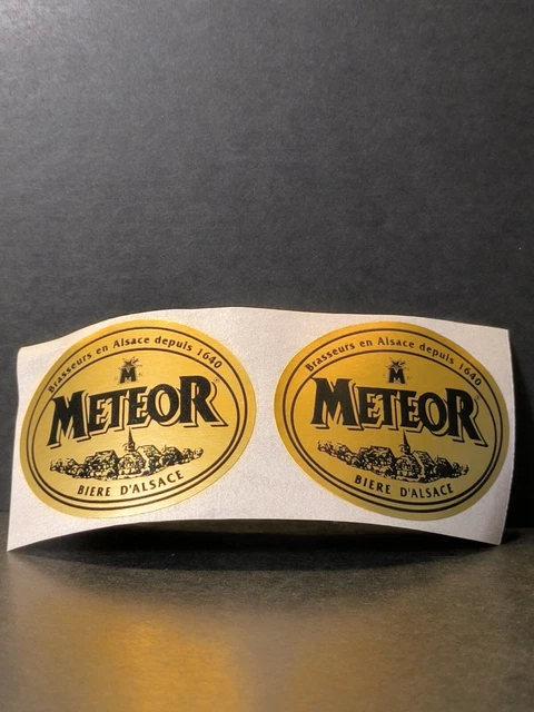 Lot 2 Autocollants Bière Brasserie Meteor