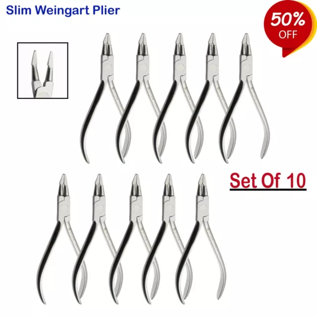 Dental Orthodontic Slim Weingart Plier Ortho Instruments Utility Plier Set Of 10