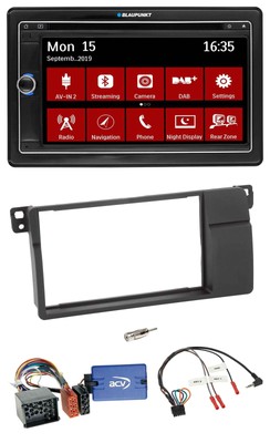 Blaupunkt 2din DAB Bluetooth TMC USB volante Navigazione Per BMW 3er e46 2002-200 