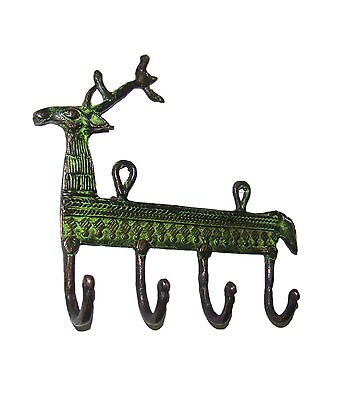 Attractive brass made REINDEER Designed COAT HOOK Very Beautiful from India RARE