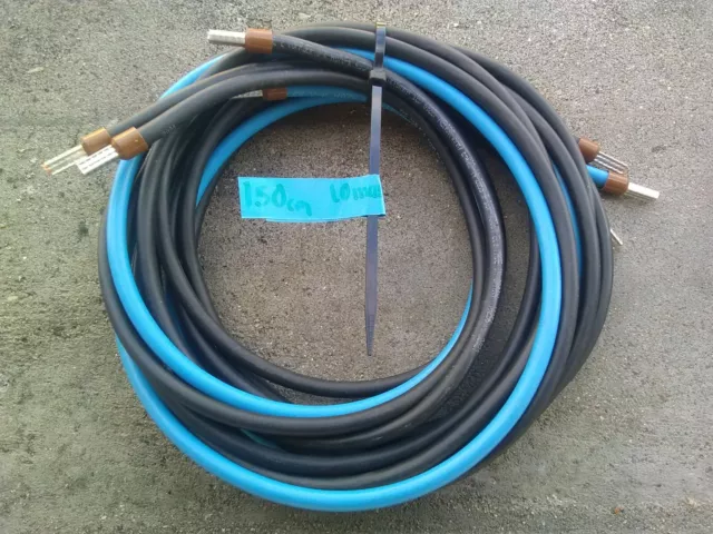 4 x 150cm : fils / câble d'alimentation HO7-VK 10 mm² 10mm2 souple + embouts