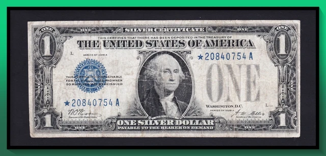 1928A $1 Silver Certificate *STAR NOTE* FINE (NO RESERVE AUCTION)