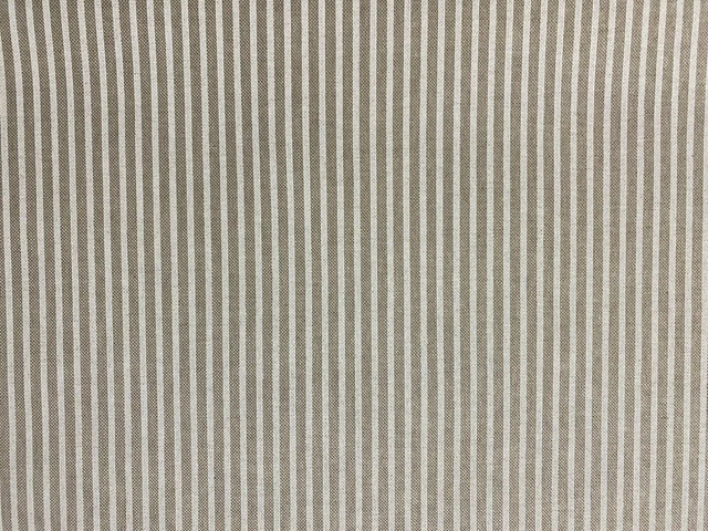 Hampton Tickstreifen weiß/beige Naturvorhang/Handwerk/Blindstoff