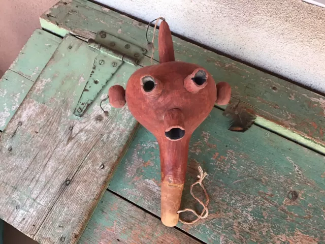 Great Large Old Hopi Pueblo Mudhead Kachina / Katsina Dance Rattle N R. # 1