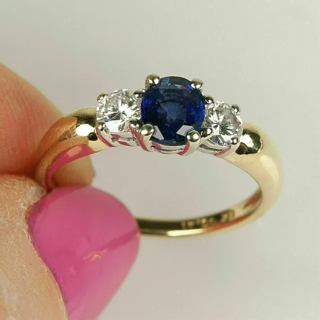 2Ct Round Lab Created Sapphire Diamond Women 3 stone Ring 14K Yellow Gold Plated