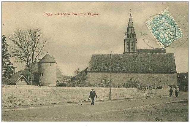 95.CERGY.n°8347.L'ANCIEN PRIEURE ET L'EGLISE
