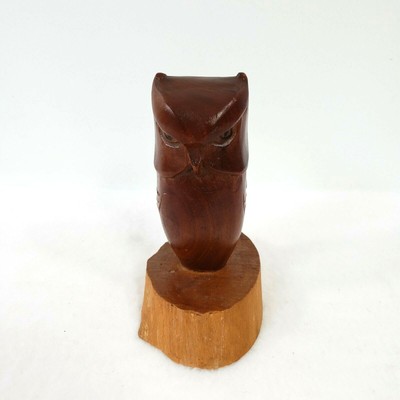 wooden owl figurine