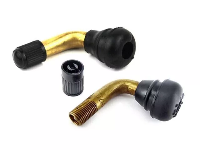 5x ANGLED TUBELESS TIRE TYRE VALVE STEM GOLDEN ADAPTER SCOOTER MOTORCYCLE