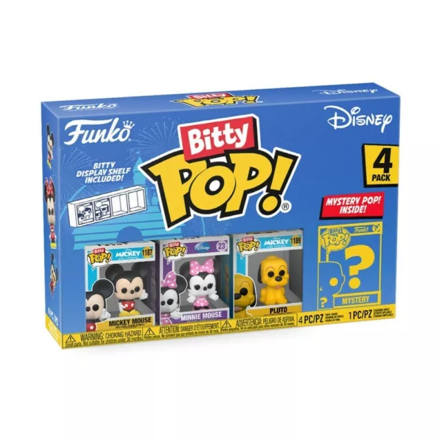 Funko Bitty Pop Disney- Mickey Mouse 4Pk Bitty Case Included Micro 0.75" Figure