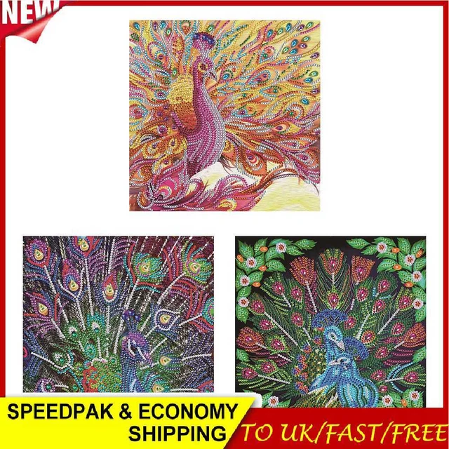 5D Diamond Painting Peacock Partial Special Shape Rhinestone DIY Art Crafts Kits