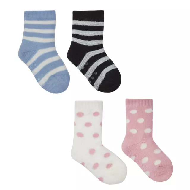 Baby Boys Girls 1 Pairs Socks With Gripper Thermal Lounge Cosy Thick Soft Socks