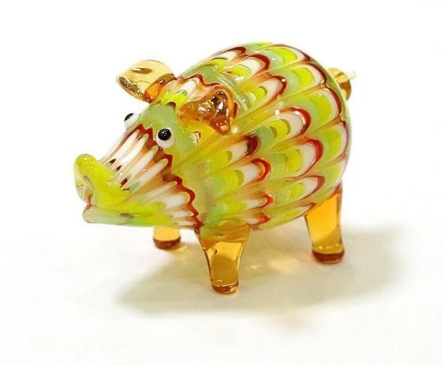 Niedliche Schweinefiguren, handgefertigte Miniatur-Glastiere,...