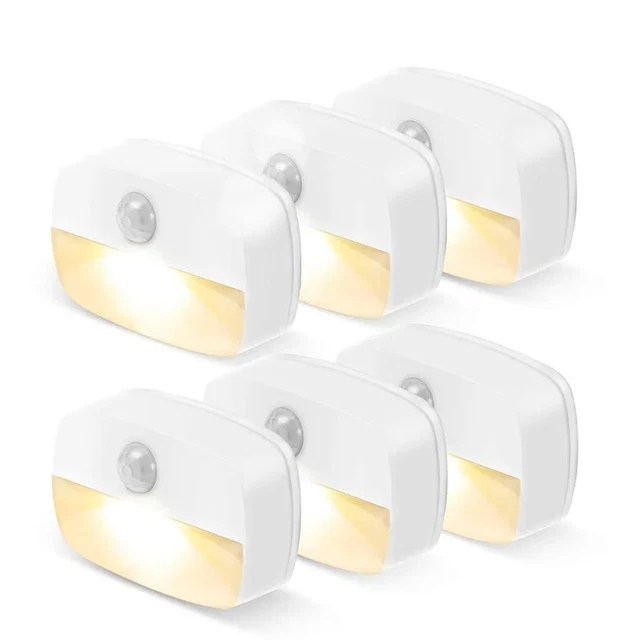 MOTION SENSOR LIGHT Indoor LED Night Light Stick on Nightlight Battery ...