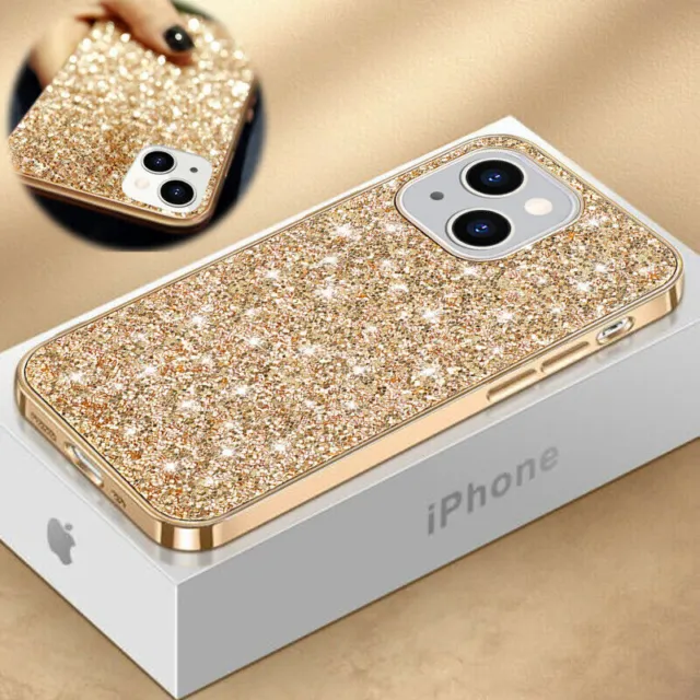 Funkeln Bling Hybrid Case Hülle Für iPhone 14 13 12 11 Pro Max XR XS Hard Cover