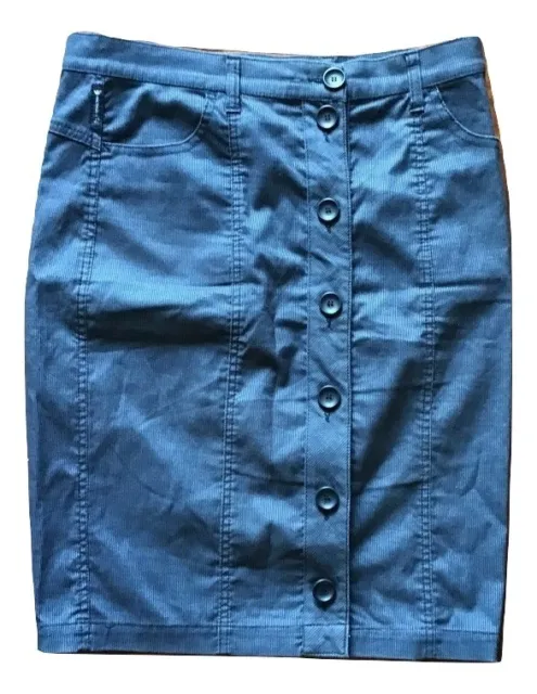 Armani Jeans AJ Gonna taglia 42 Misto cotone blu oscuro Bottoni Skirt Tubo Italy