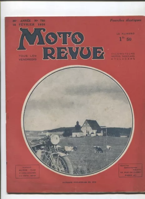 Moto Revue N°780 ; 18 fevrier  1938  : Zundapp / BSA / Ultima / Gillet Herstal