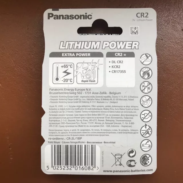 4 x Panasonic CR2 3V Lithium Power Photo Battery DLCR2 KCR2 CR17355 Camera 3