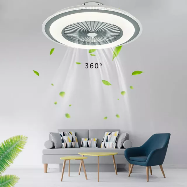 23" Ventilateur de Plafond Télécommande Lampe Ventilateur Plafonnier Lumière