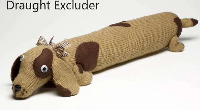 0258 KNITTING SAUSAGE Dog Draught Excluder One Size DK Vintage Pattern Copy 3.65 PicClick UK