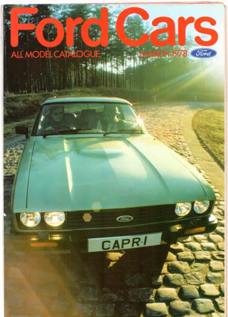 Ford Cars March 1978 UK Market Brochure Fiesta Escort Cortina Capri Granada