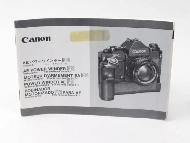 Original Canon AE Power Winder FN Camera Instruction Users Manual for F-1 (New)