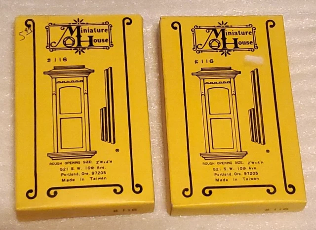 2 Miniature House, Dollhouse Windows # 116 NOS   2" x 4" Rough Opening Size