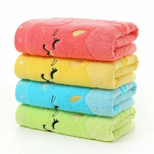 UK Cute Soft Cotton Infant Newborn Babies Bath Towels Wash Cloth Feeding Wipe